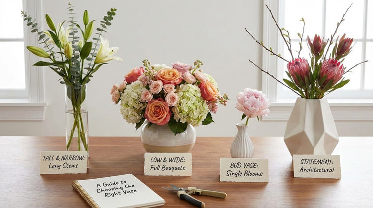 Vase Guide How to Choose the Right Vase for Your Flowers | Vase Guide | Kasha ...