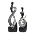 Abstract Black & Silver Couple Set
