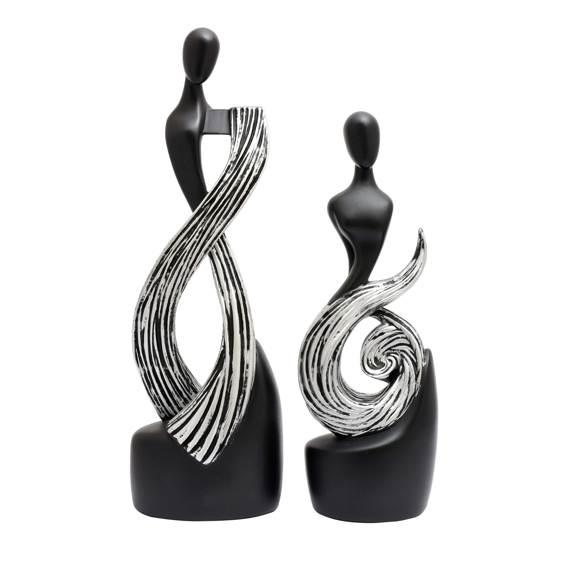 Abstract Black & Silver Couple Set