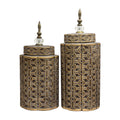 Royal Gold Geometric Dry Jars
