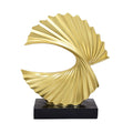 Golden Abstract Wave Sculpture