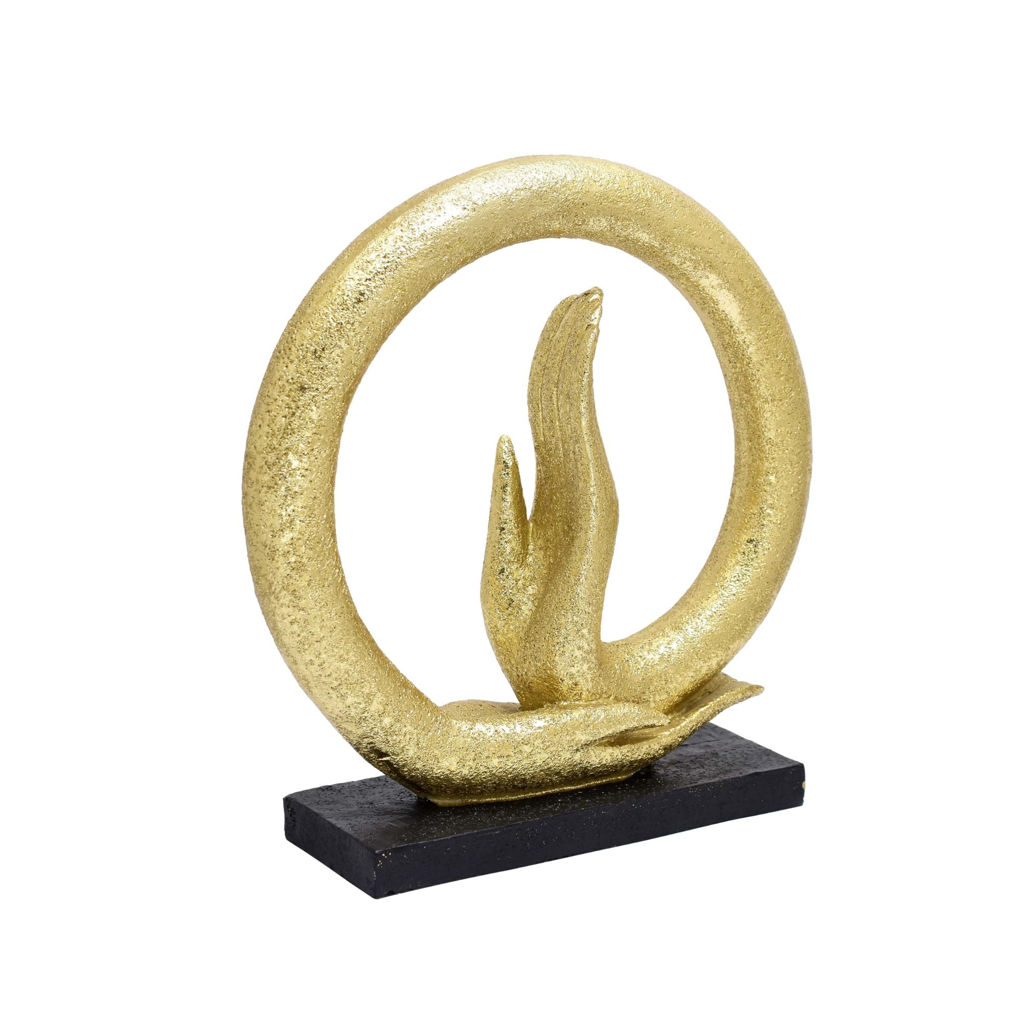 Golden Hand in Circle Sculpture