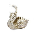 Golden Swan with Flower Sculpture