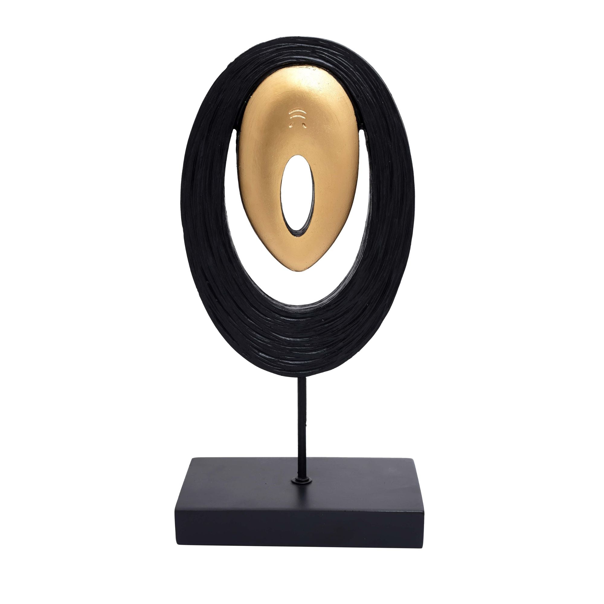 Abstract Black & Gold Mask Sculpture