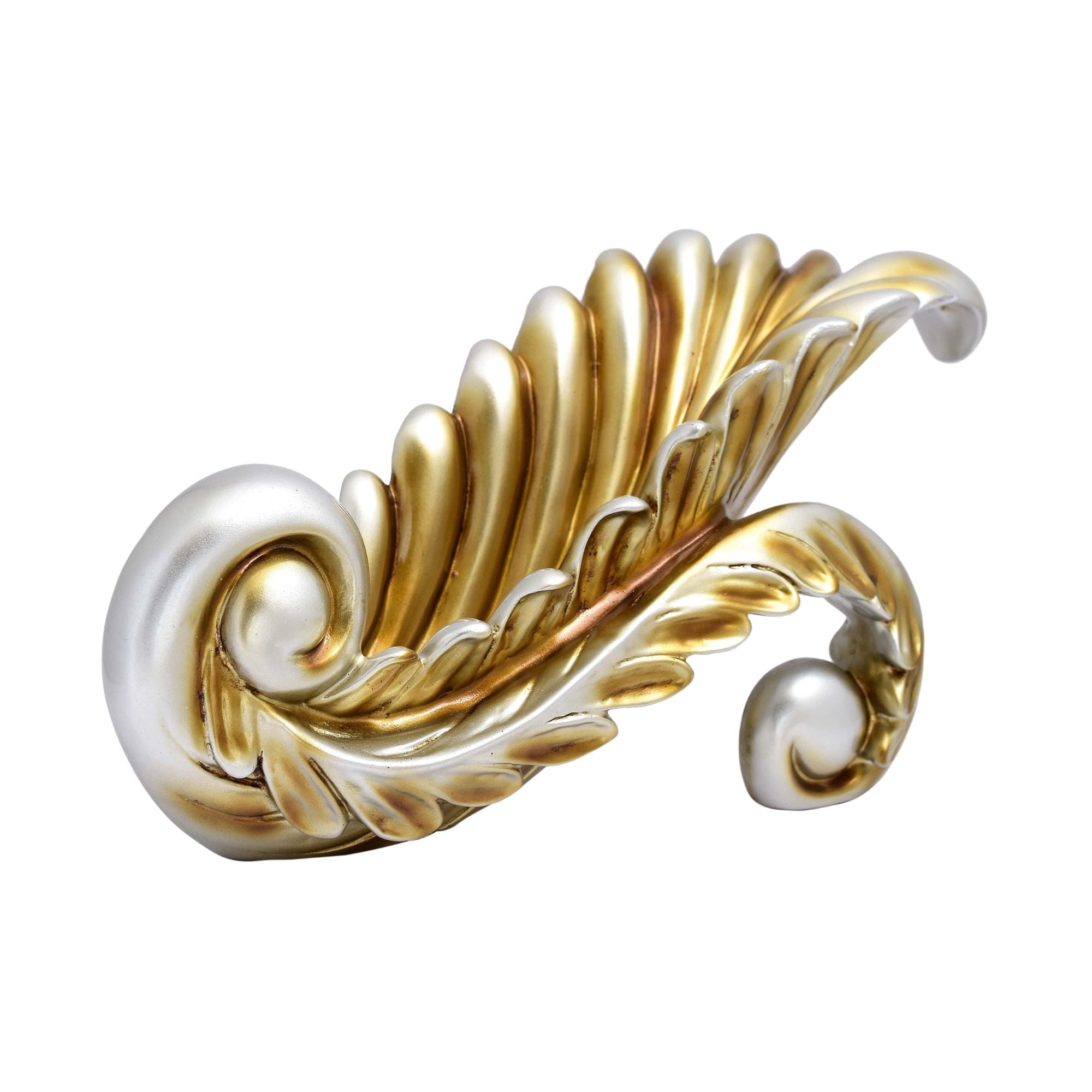 Golden Leaf Curl Sculpture