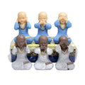 Three Blue Monk Figurines – See No Evil, Hear No Evil, Speak No Evil