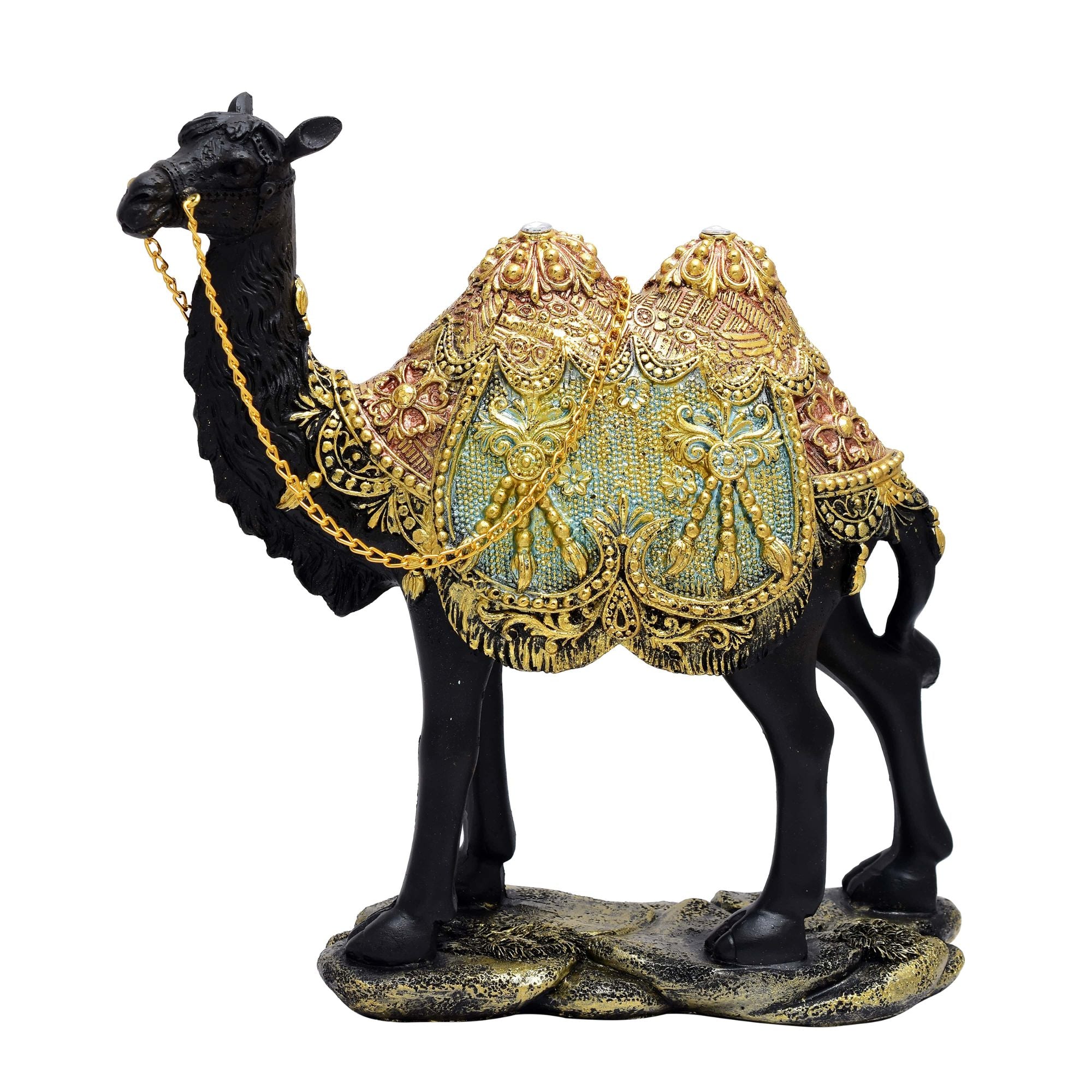 Royal Camel Figurine with Golden Embellishments