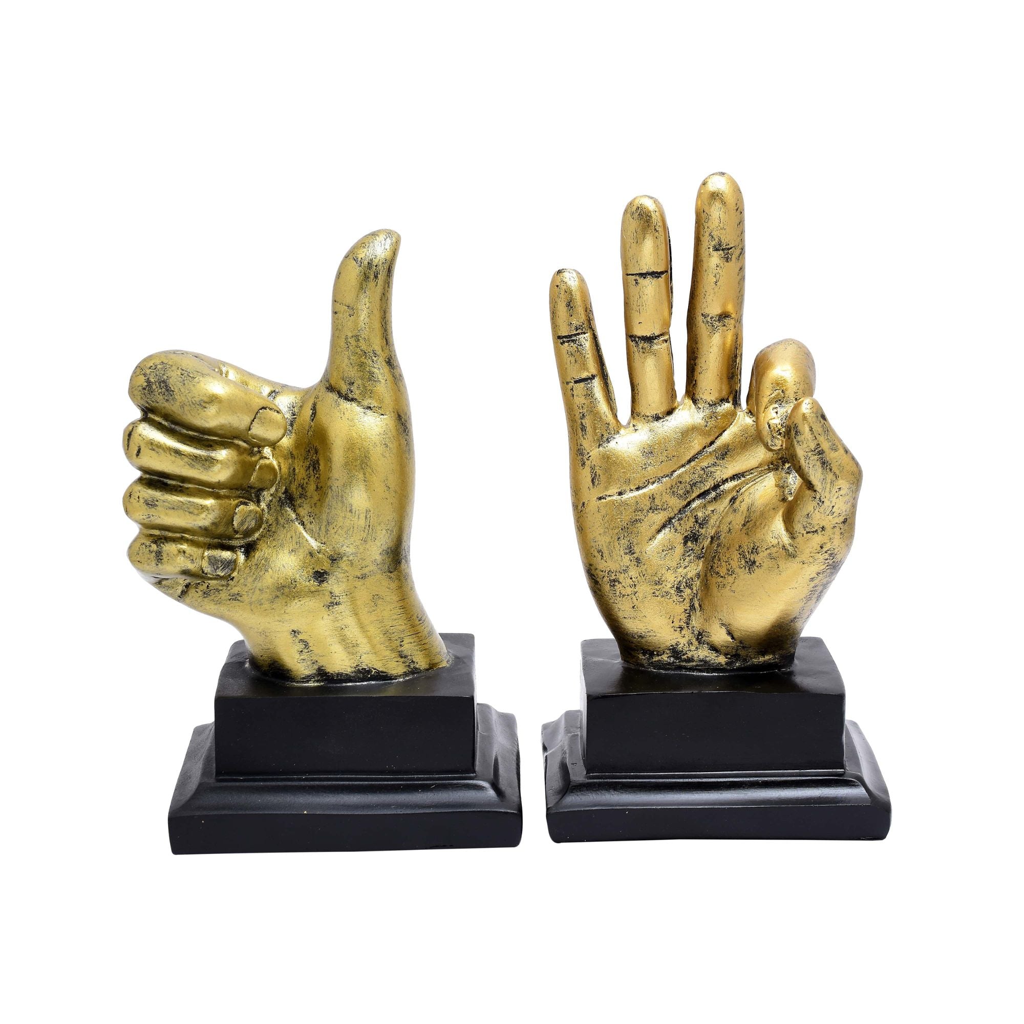 Golden Hand Gesture Figurines