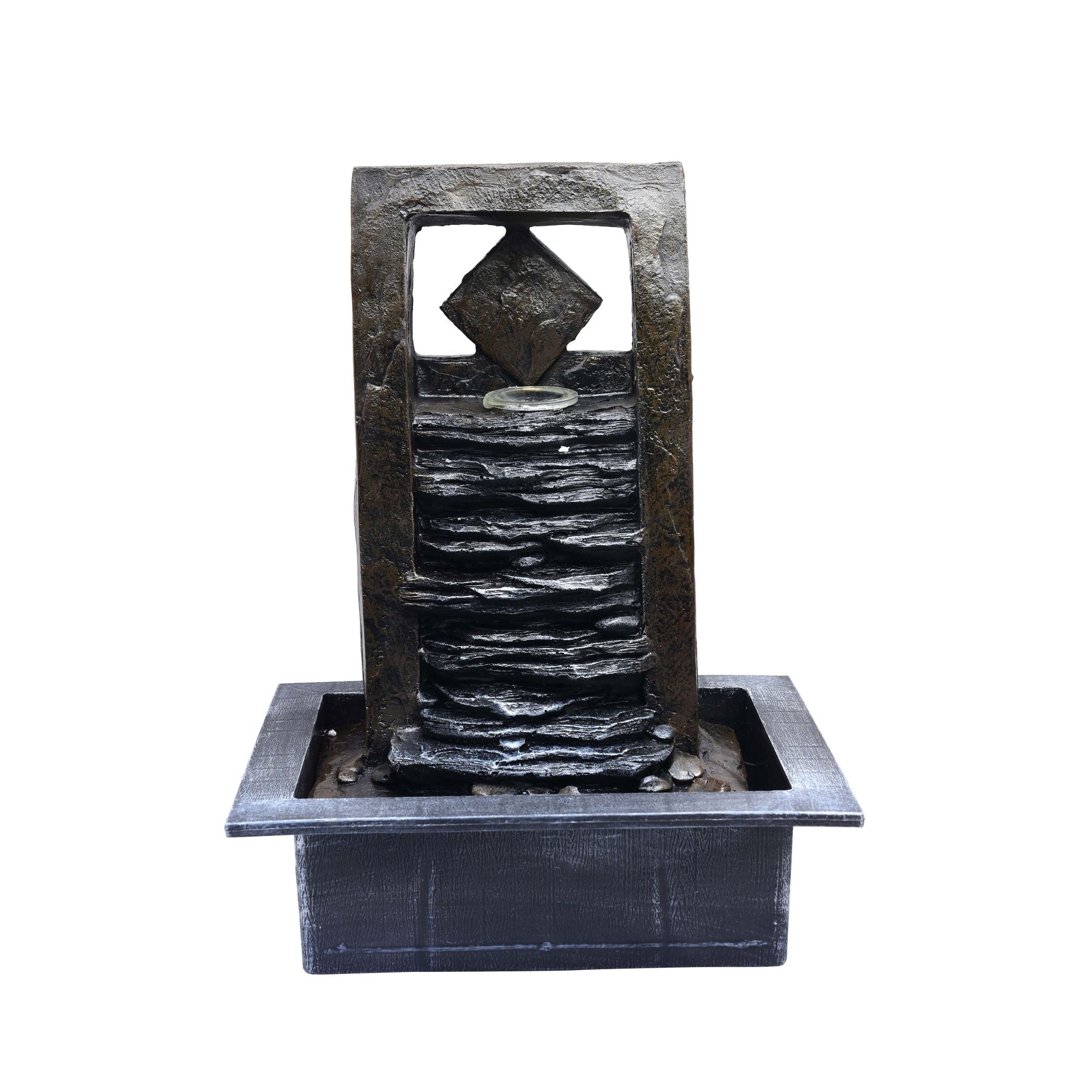 Zen Stone Frame Fountain with LED Light
