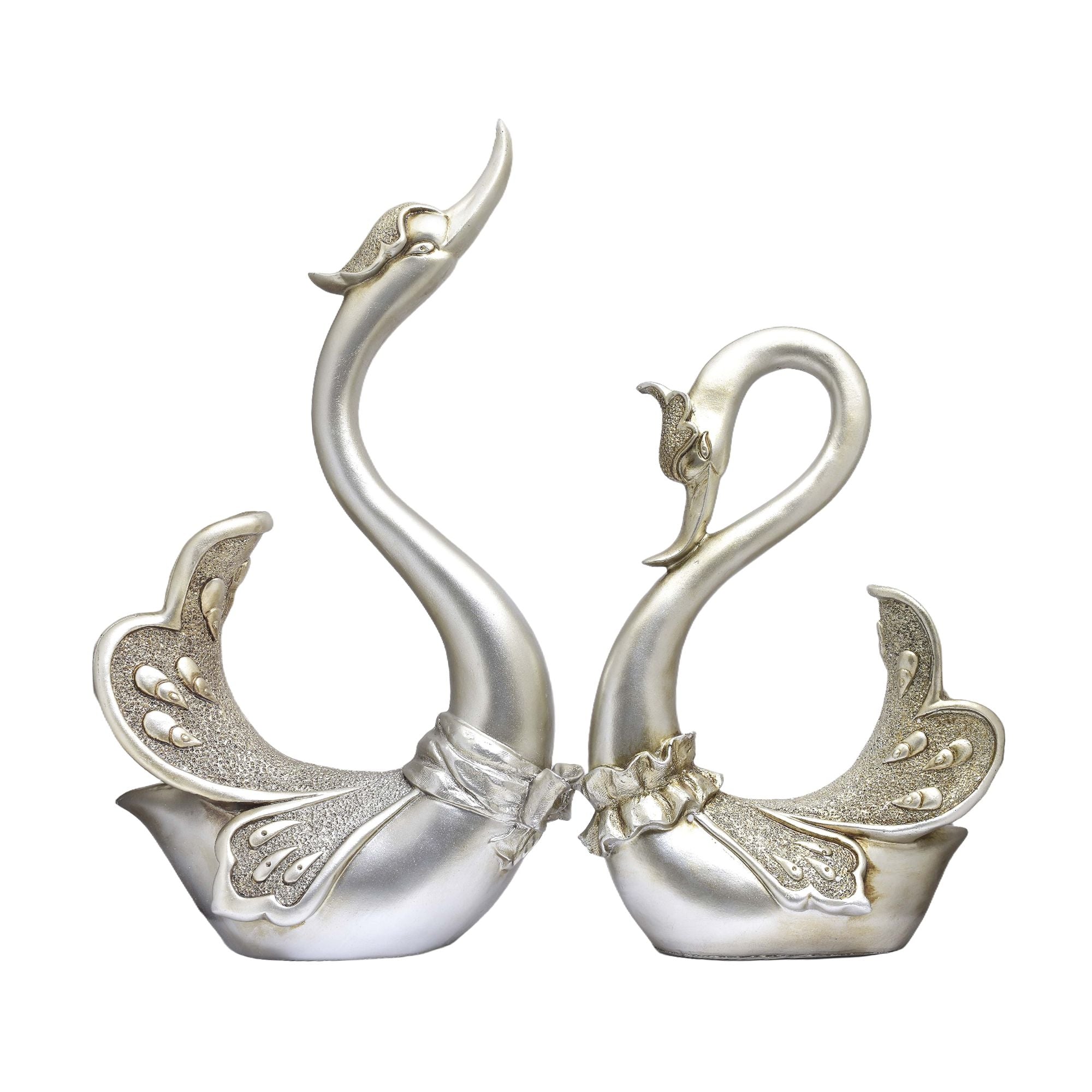 Silver Swan Couple Showpiece