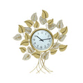 Elegant Golden Leaf Wall Clock