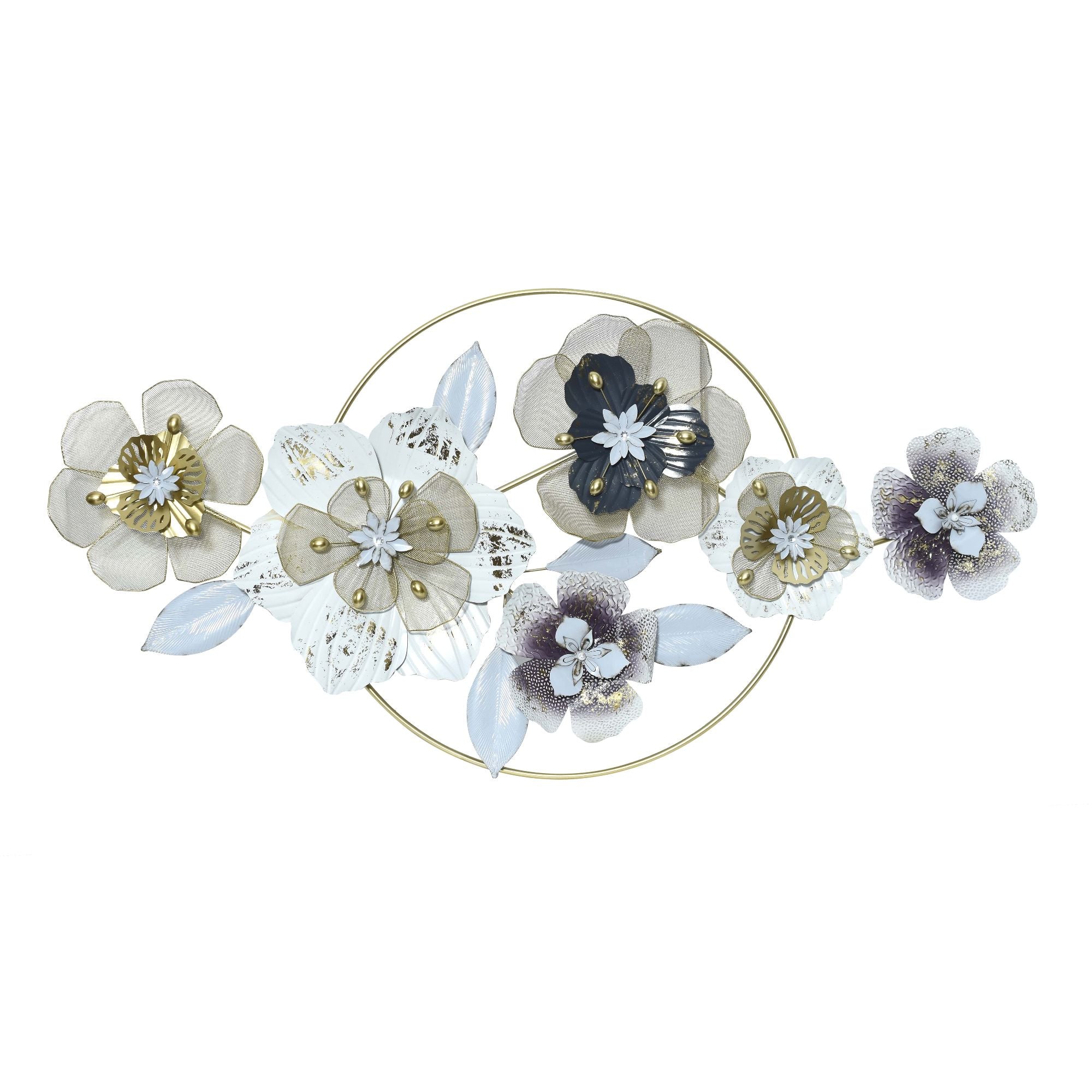 Golden Floral Wall Art