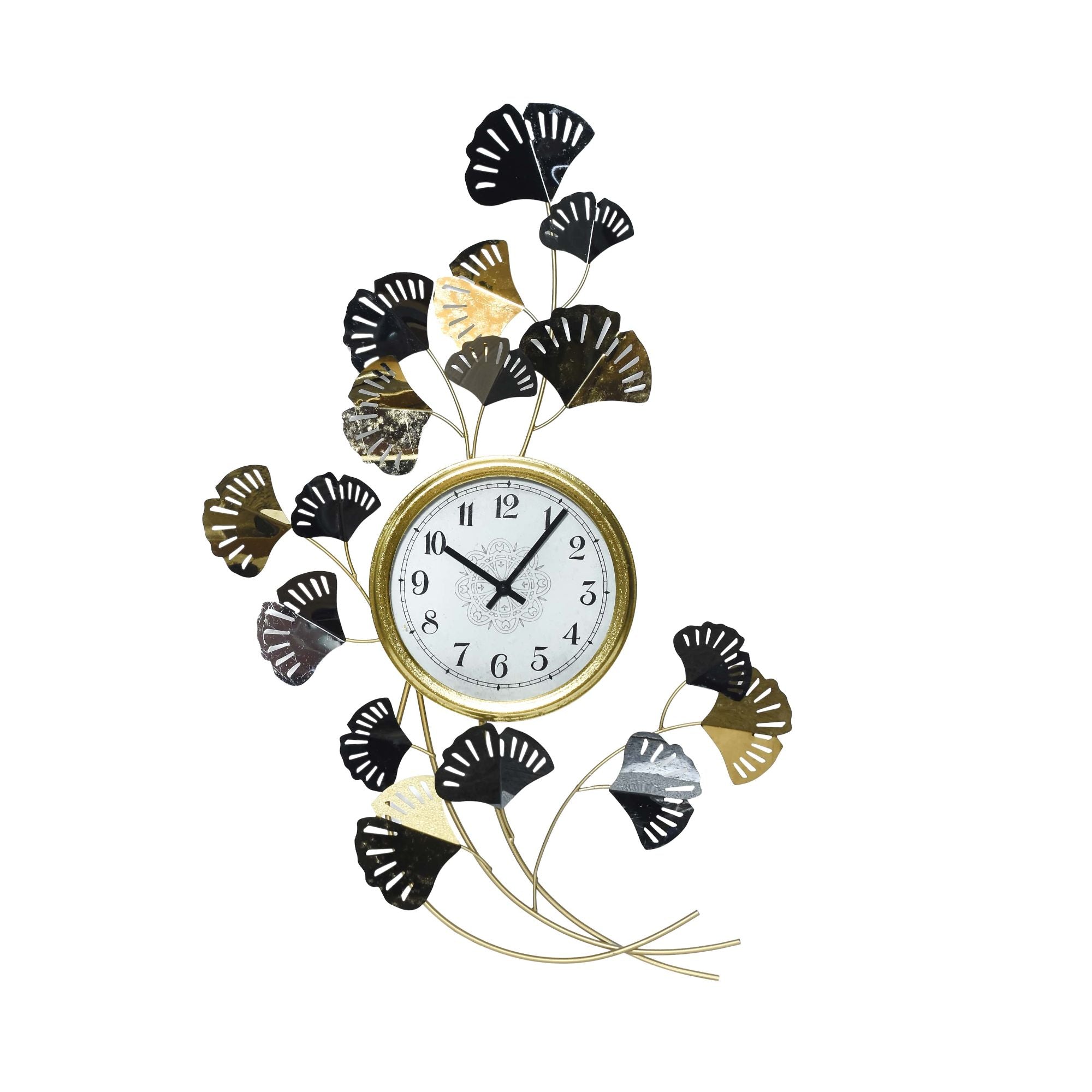  Golden Leaf Wall Clock
