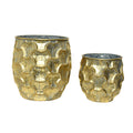 Golden Scallop Metal Planters – Set of 2