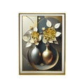 Dual Vase Metallic Floral Wall Frame