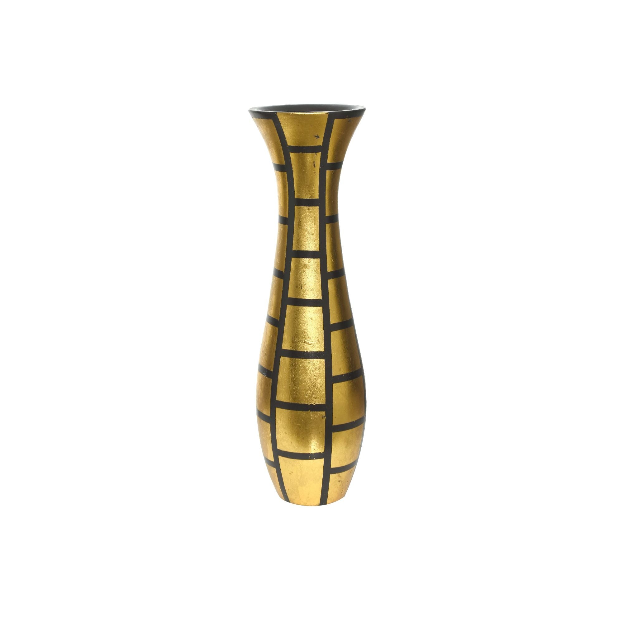 Geometric Gold Metal Vase