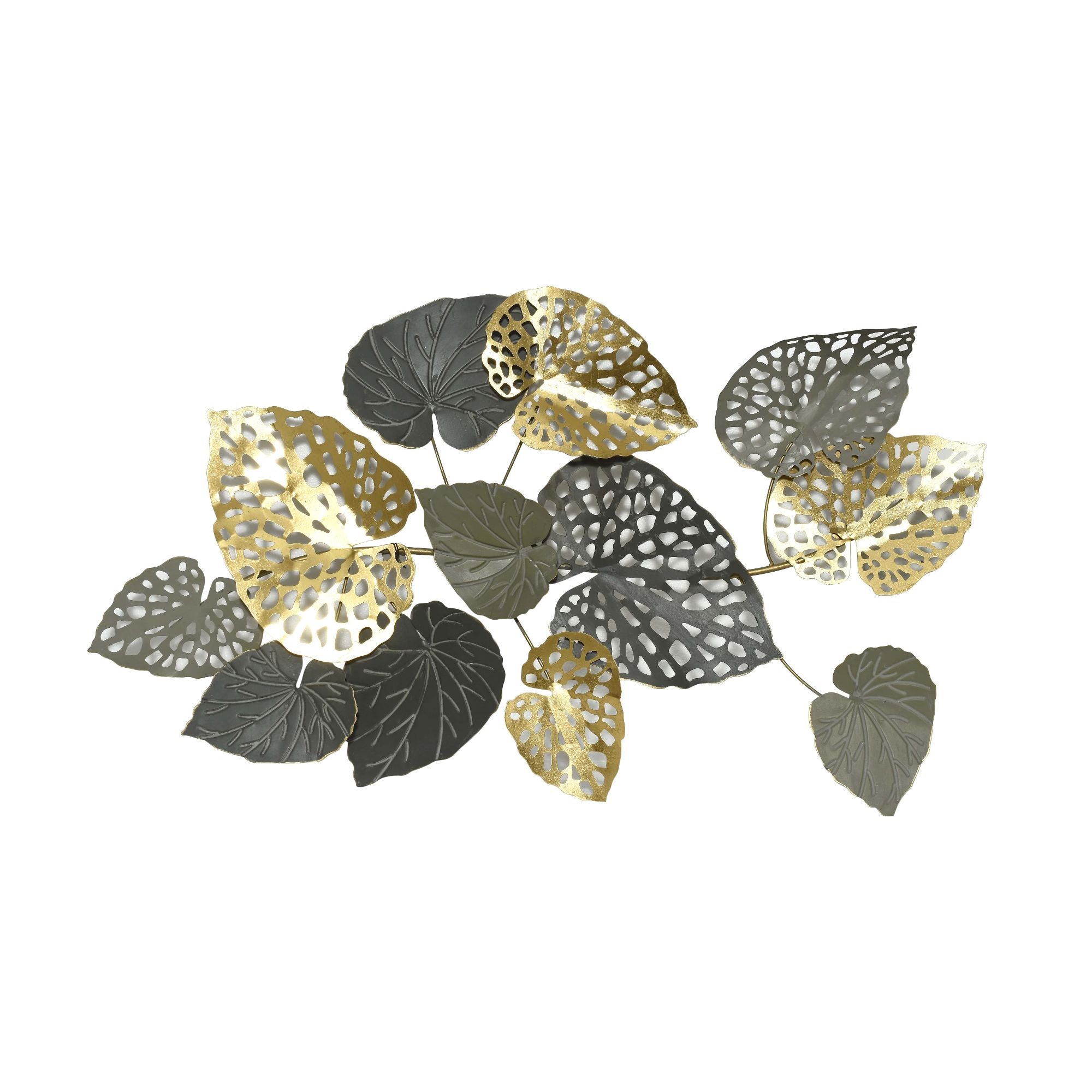 Golden & Grey Leaf Wall Panel