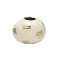 Ivory Gold Hammered Ceramic Vase
