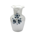 White Gloss Floral Vase with  Roses