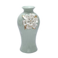 Mint Green Floral Accent Vase
