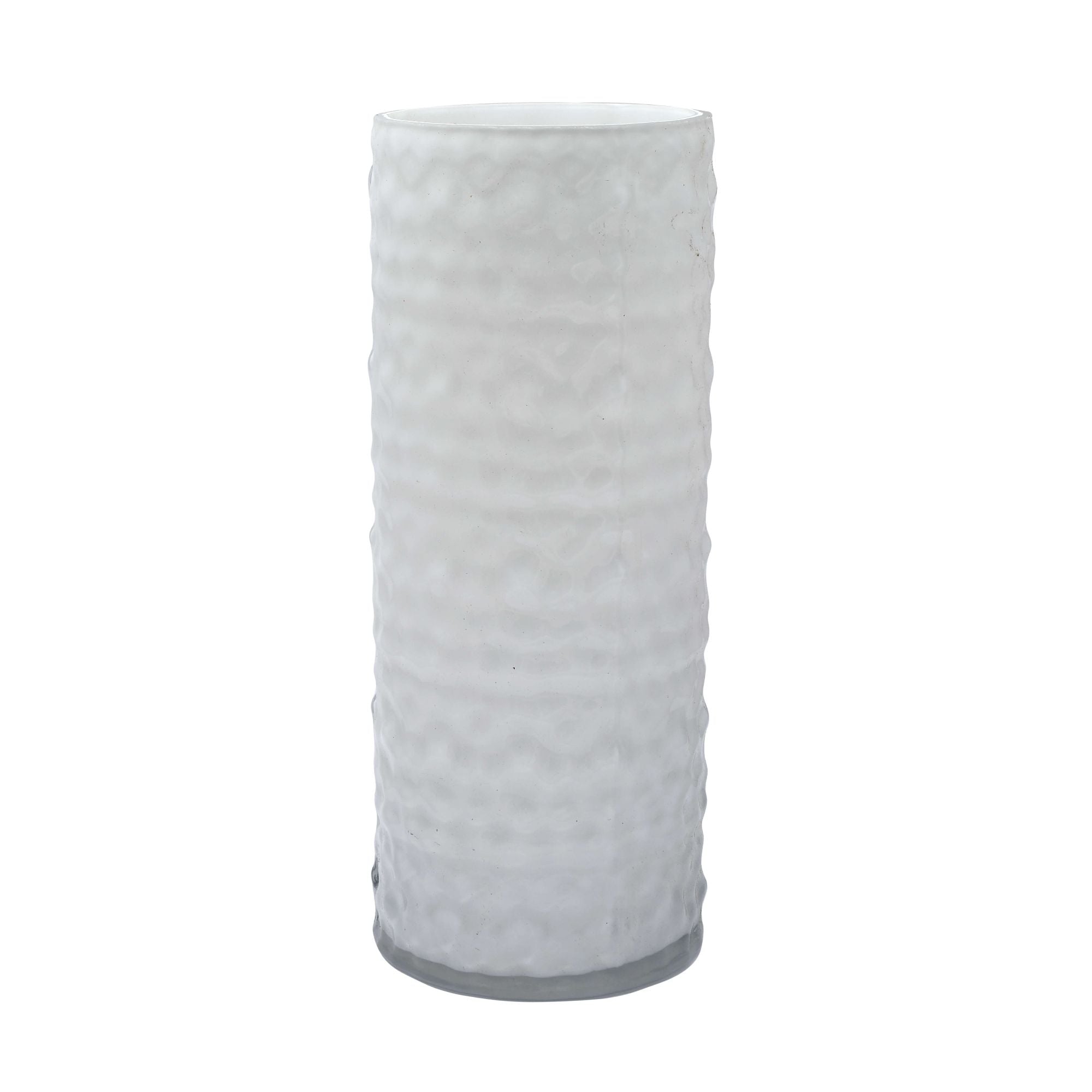 Textured Frost White Cylinder Vase