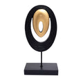 Abstract Black & Gold Mask Sculpture