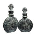 Antique Turquoise Embossed Dry Jars